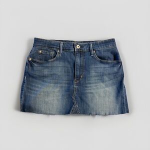 Signature by Levi Strauss & Co Denim Mini Skirt Frayed Hem 6 W28